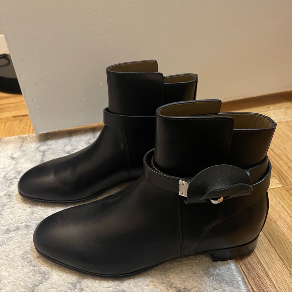 Hermes neo ankle boot black calfskin leather - Picture 4 of 7